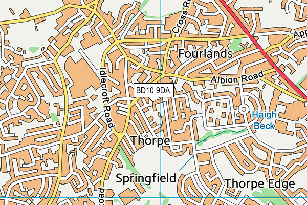 BD10 9DA map - OS VectorMap District (Ordnance Survey)