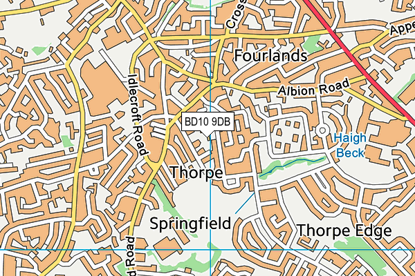 BD10 9DB map - OS VectorMap District (Ordnance Survey)