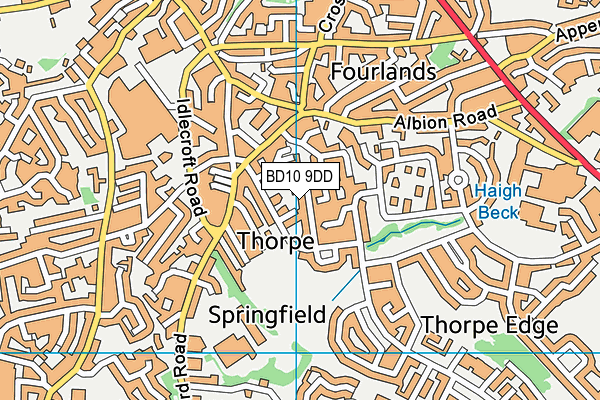 BD10 9DD map - OS VectorMap District (Ordnance Survey)