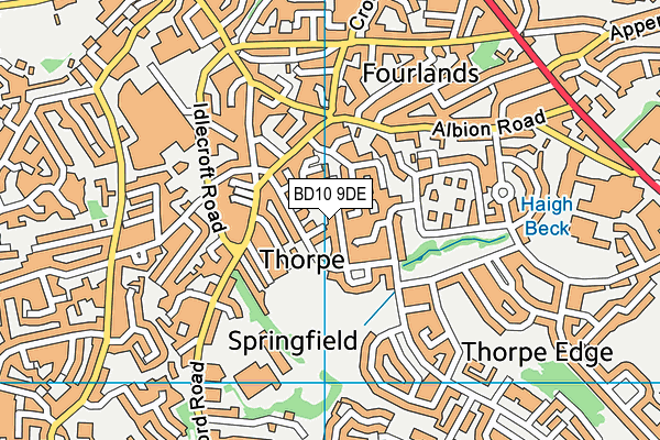 BD10 9DE map - OS VectorMap District (Ordnance Survey)