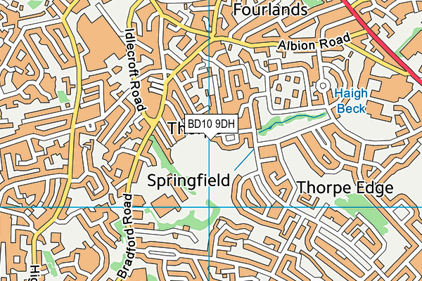 BD10 9DH map - OS VectorMap District (Ordnance Survey)