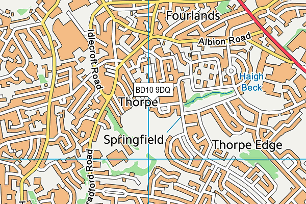 BD10 9DQ map - OS VectorMap District (Ordnance Survey)