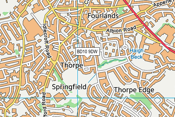 BD10 9DW map - OS VectorMap District (Ordnance Survey)