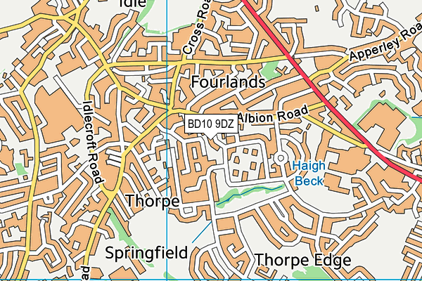 BD10 9DZ map - OS VectorMap District (Ordnance Survey)