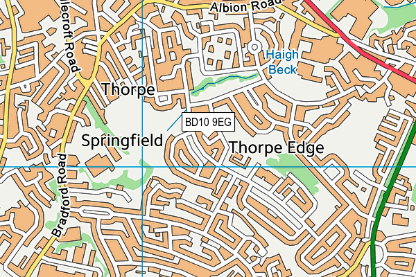 BD10 9EG map - OS VectorMap District (Ordnance Survey)