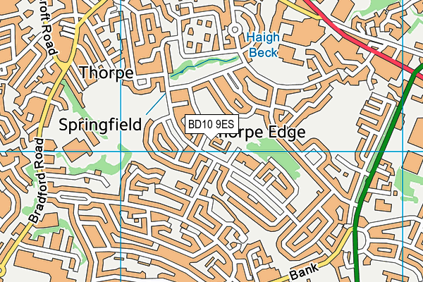 BD10 9ES map - OS VectorMap District (Ordnance Survey)