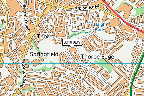 BD10 9EW map - OS VectorMap District (Ordnance Survey)