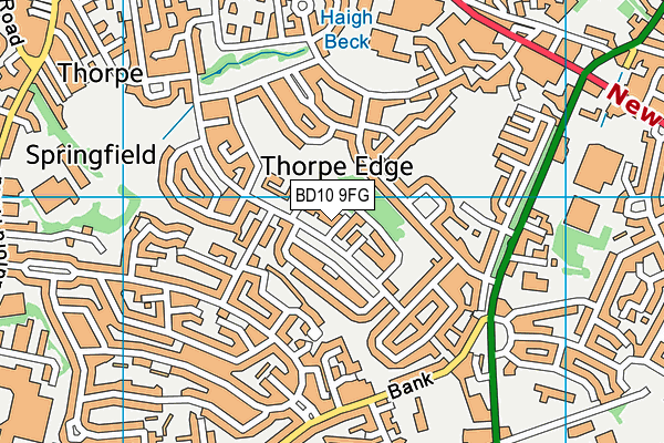 BD10 9FG map - OS VectorMap District (Ordnance Survey)