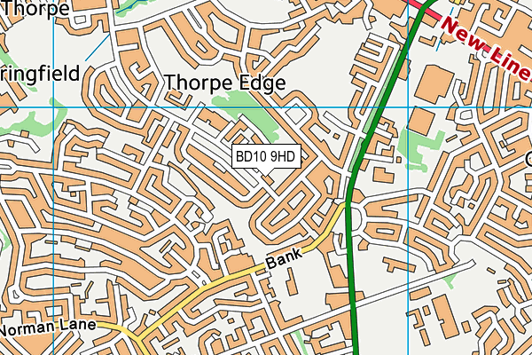 BD10 9HD map - OS VectorMap District (Ordnance Survey)