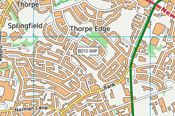 BD10 9HP map - OS VectorMap District (Ordnance Survey)