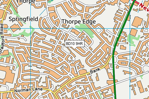 BD10 9HR map - OS VectorMap District (Ordnance Survey)