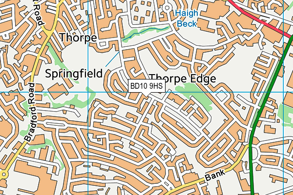 BD10 9HS map - OS VectorMap District (Ordnance Survey)