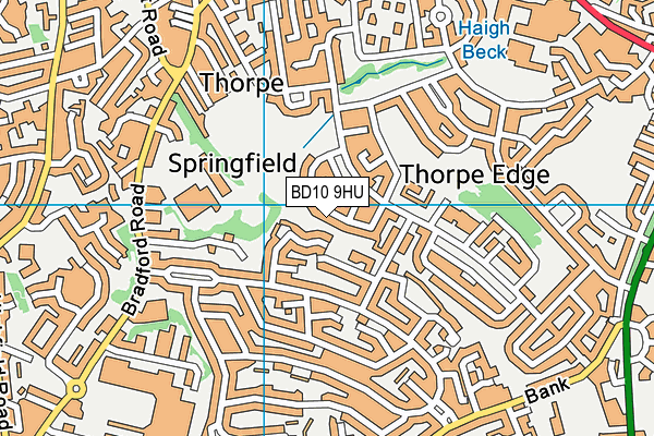 BD10 9HU map - OS VectorMap District (Ordnance Survey)