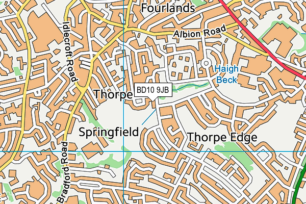 BD10 9JB map - OS VectorMap District (Ordnance Survey)