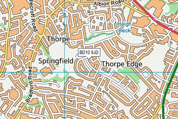 BD10 9JD map - OS VectorMap District (Ordnance Survey)