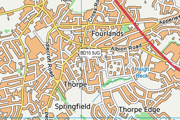 BD10 9JG map - OS VectorMap District (Ordnance Survey)