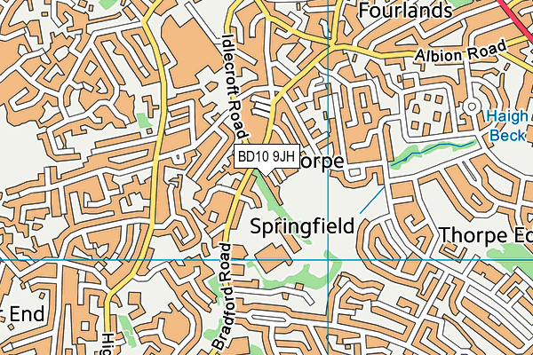 BD10 9JH map - OS VectorMap District (Ordnance Survey)