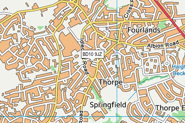 BD10 9JZ map - OS VectorMap District (Ordnance Survey)