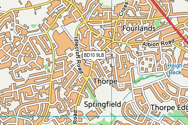 BD10 9LB map - OS VectorMap District (Ordnance Survey)