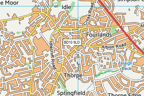 BD10 9LD map - OS VectorMap District (Ordnance Survey)