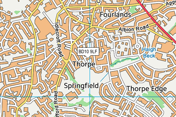 BD10 9LF map - OS VectorMap District (Ordnance Survey)