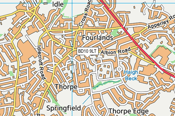 BD10 9LT map - OS VectorMap District (Ordnance Survey)