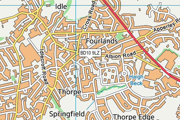 BD10 9LZ map - OS VectorMap District (Ordnance Survey)