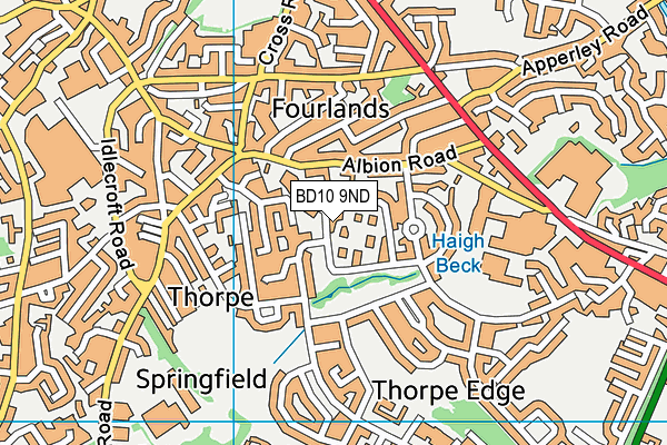 BD10 9ND map - OS VectorMap District (Ordnance Survey)