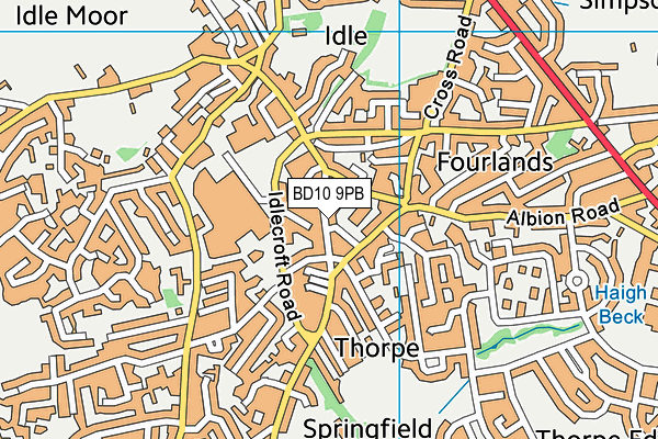 BD10 9PB map - OS VectorMap District (Ordnance Survey)