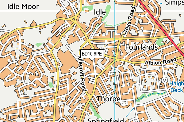 BD10 9PE map - OS VectorMap District (Ordnance Survey)