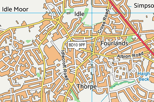 BD10 9PF map - OS VectorMap District (Ordnance Survey)