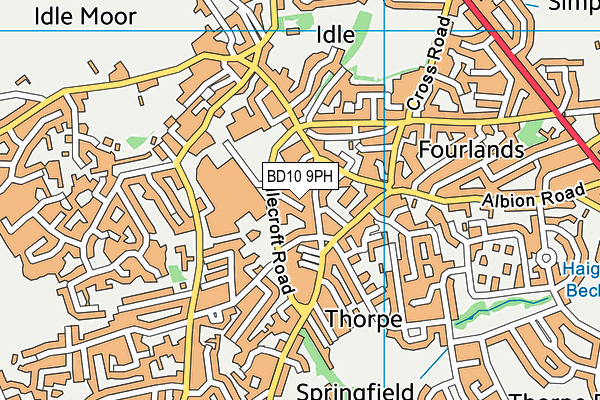 BD10 9PH map - OS VectorMap District (Ordnance Survey)