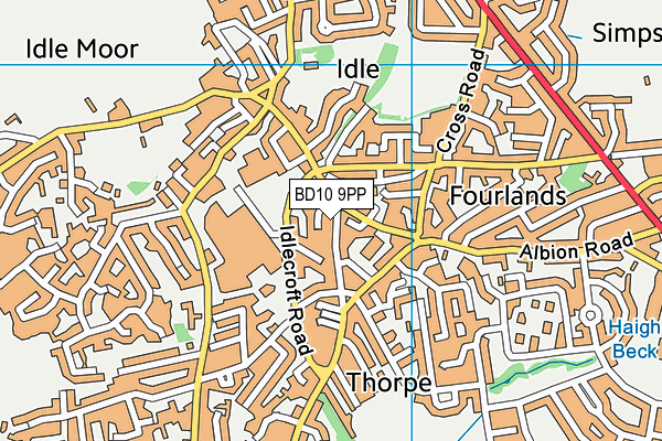 BD10 9PP map - OS VectorMap District (Ordnance Survey)