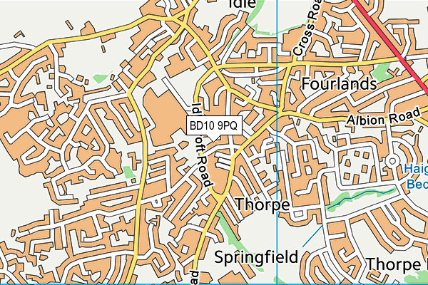 BD10 9PQ map - OS VectorMap District (Ordnance Survey)