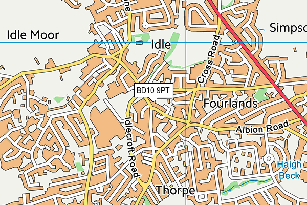 BD10 9PT map - OS VectorMap District (Ordnance Survey)