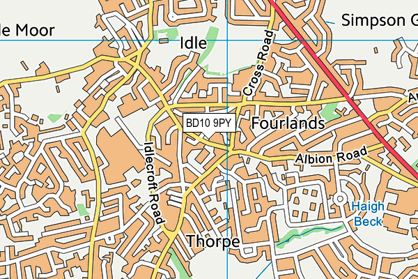 Thorpe Primary map (BD10 9PY) - OS VectorMap District (Ordnance Survey)