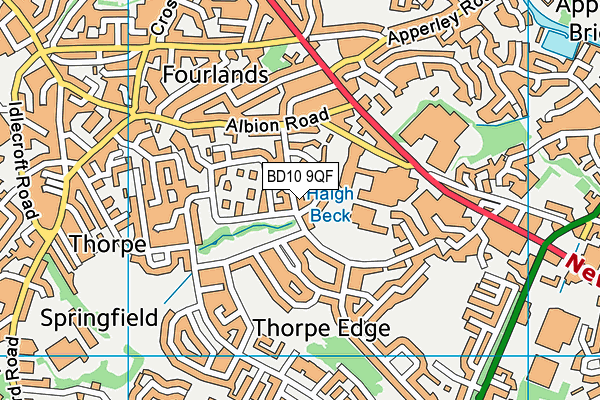 BD10 9QF map - OS VectorMap District (Ordnance Survey)