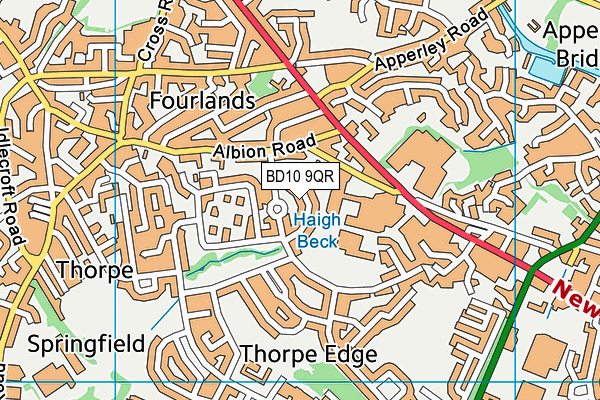 BD10 9QR map - OS VectorMap District (Ordnance Survey)