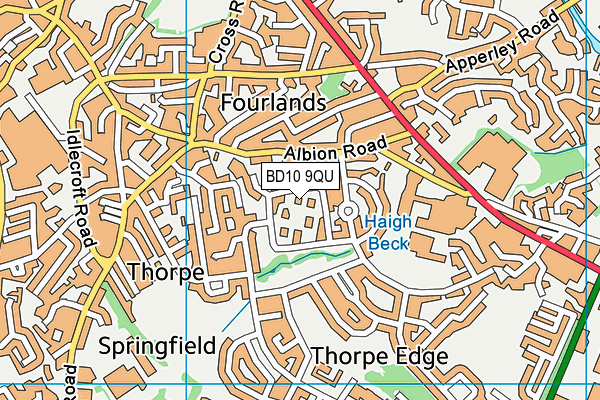 BD10 9QU map - OS VectorMap District (Ordnance Survey)