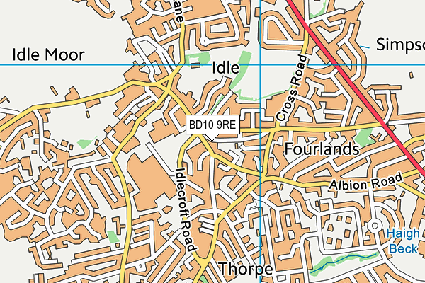 BD10 9RE map - OS VectorMap District (Ordnance Survey)