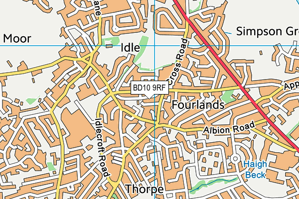 BD10 9RF map - OS VectorMap District (Ordnance Survey)