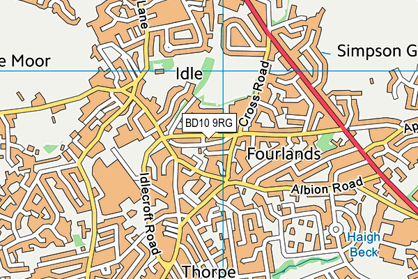 BD10 9RG map - OS VectorMap District (Ordnance Survey)