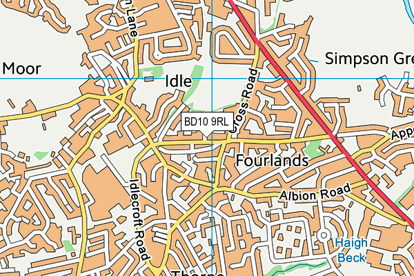 BD10 9RL map - OS VectorMap District (Ordnance Survey)