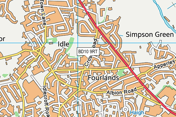 BD10 9RT map - OS VectorMap District (Ordnance Survey)