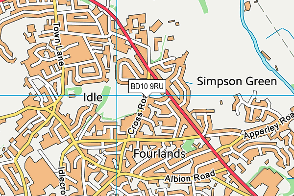 BD10 9RU map - OS VectorMap District (Ordnance Survey)