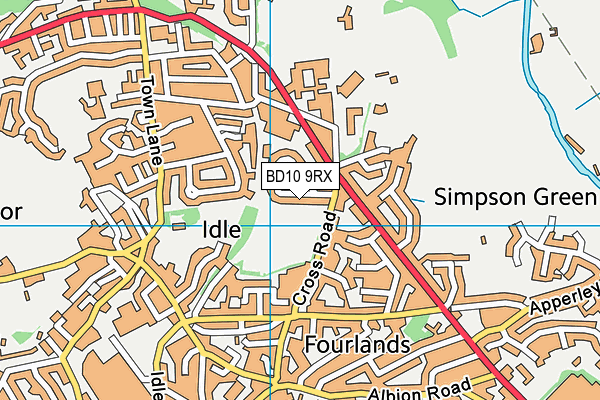 BD10 9RX map - OS VectorMap District (Ordnance Survey)