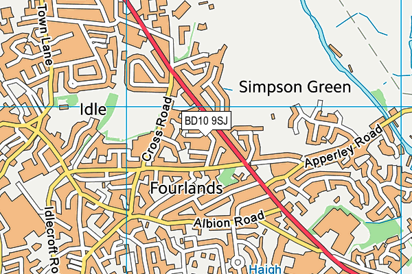 BD10 9SJ map - OS VectorMap District (Ordnance Survey)