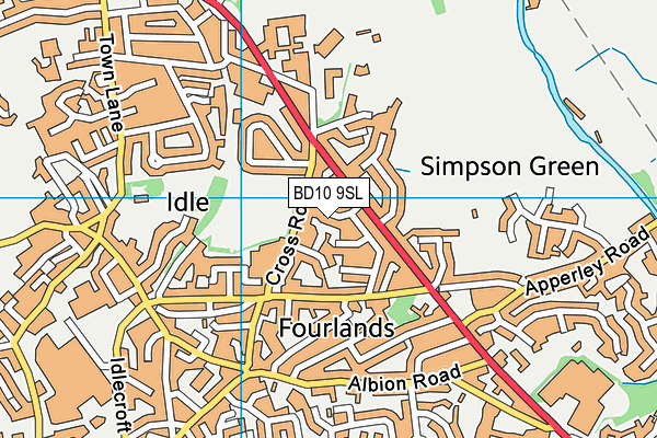BD10 9SL map - OS VectorMap District (Ordnance Survey)