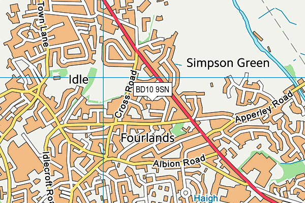 BD10 9SN map - OS VectorMap District (Ordnance Survey)