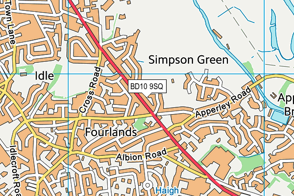 BD10 9SQ map - OS VectorMap District (Ordnance Survey)